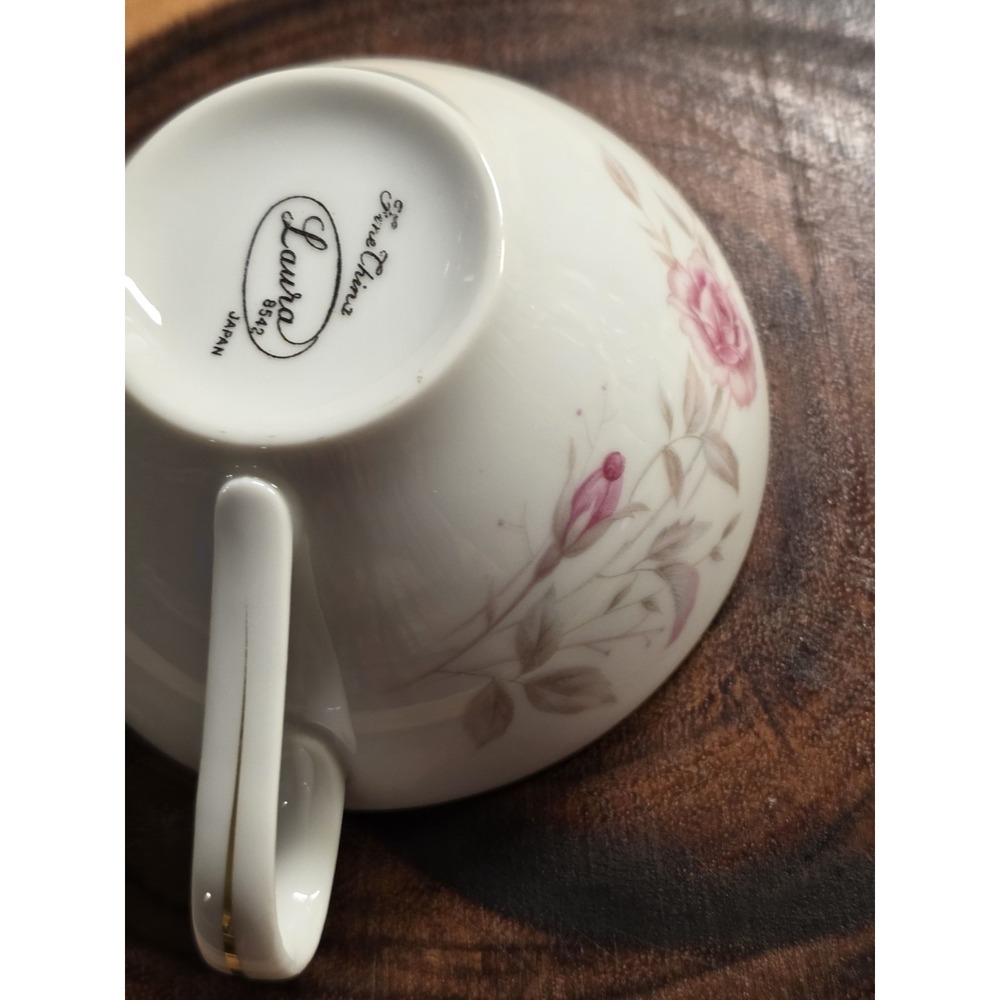 FINE CHINA OF JAPAN 8542 LAURA 2"h Flat Coffee Tea Cup And Saucer - Picture 12 of 13